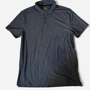 SOLD Goodfellow & Co Charcoal Striped Polo Shirt – No-Roll Collar – Size L – NWT